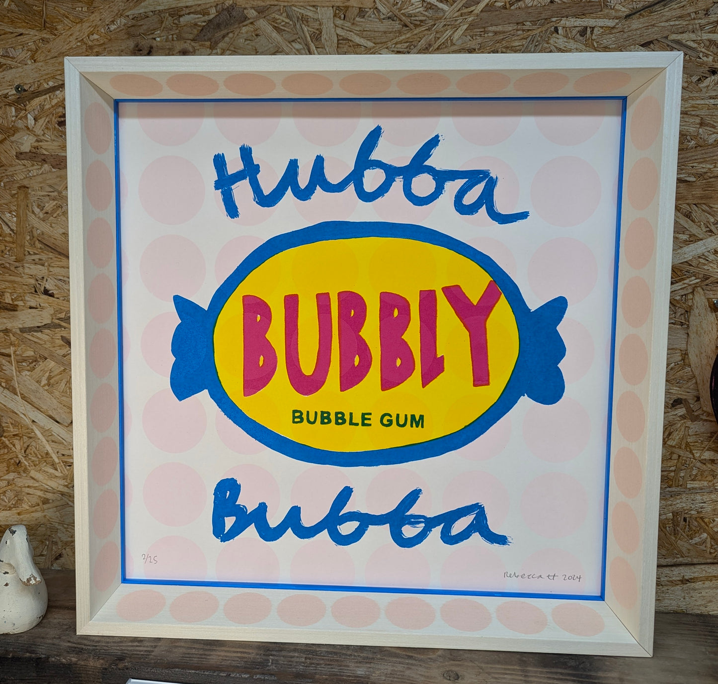 Big Ten Prints - Hubba Bubba Framed ON WOOD SHELF