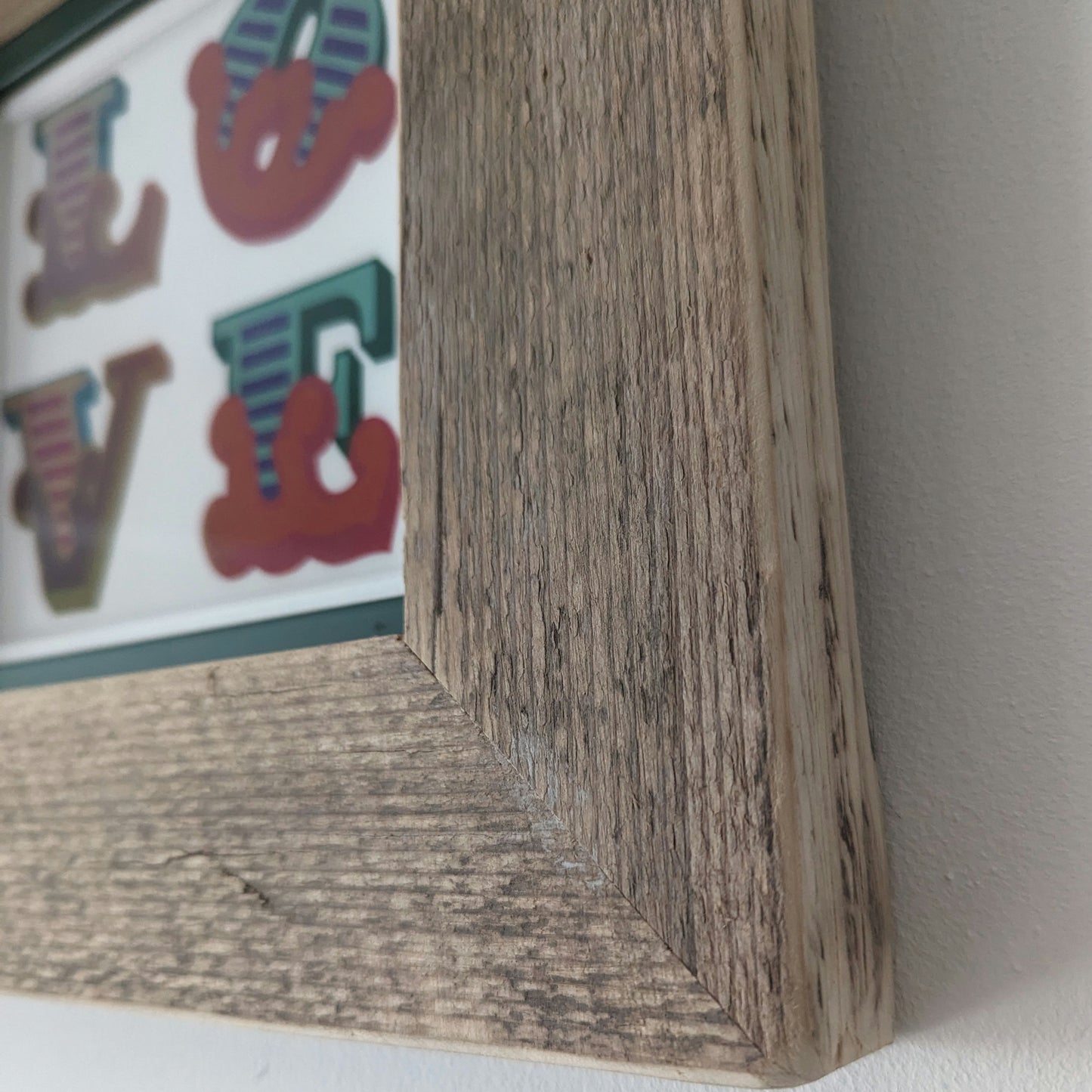 bespoke frame wood corner close up