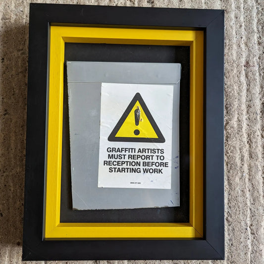Banksy - Graffiti Artists Must Report To Reception Before Starting Work picture frame
