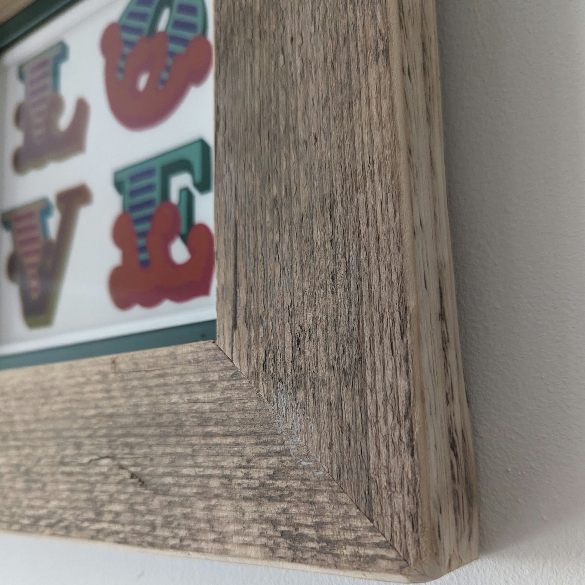 bespoke frame wood corner close up