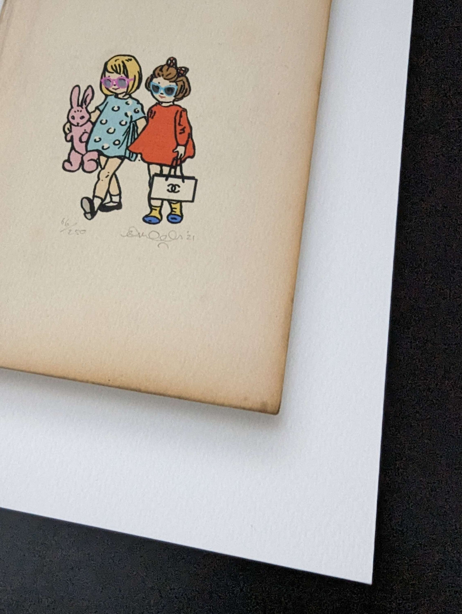 CEAL WARNANTS 'Babes' Ltd Ed Print  close up signature